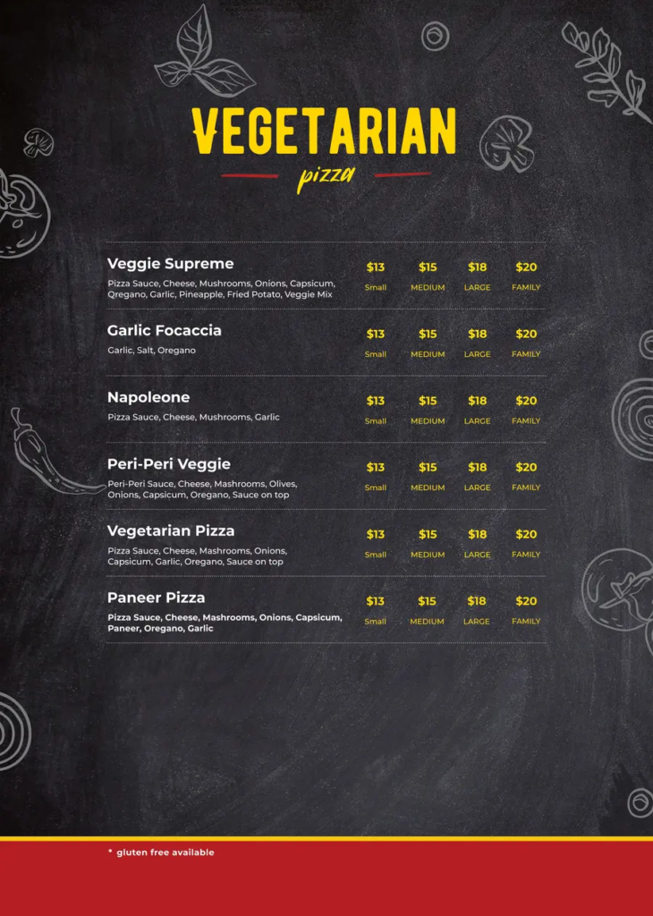 10. Vegetarian Pizza